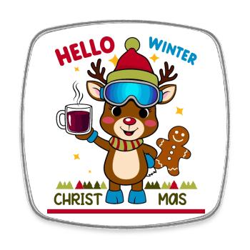 Cute Reindeer - Square fridge magnet - white - Front