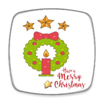 Merry Christmas - Viereckiger Kühlschrankmagnet - Weiß - Vorne