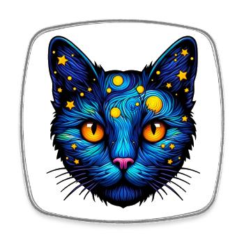 Cat - Square fridge magnet - white - Front