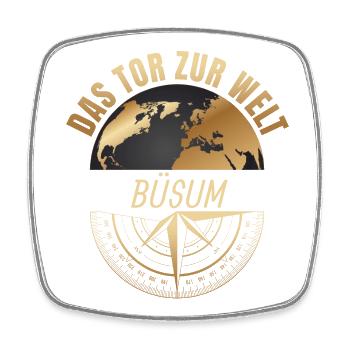 Das Tor zur Welt - Büsum - Viereckiger Kühlschrankmagnet - Weiß - Vorne