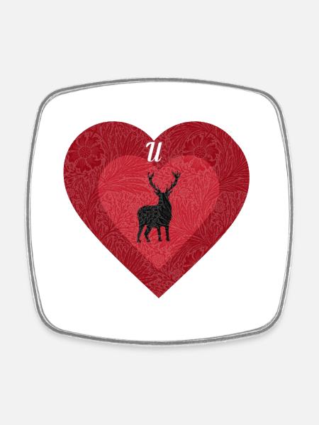 Love U Dear. Quirky and fun Valentine gift - Square fridge magnet - white
