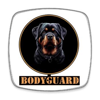 Garde du corps Rottweiler Ring Design - Magnet carré - blanc - Devant