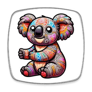 Koala - Viereckiger Kühlschrankmagnet - Weiß - Vorne