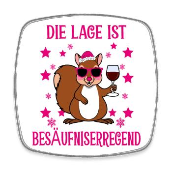 Funny Squirrel - Square fridge magnet - white - Front