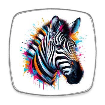 Zebra - Square fridge magnet - white - Front