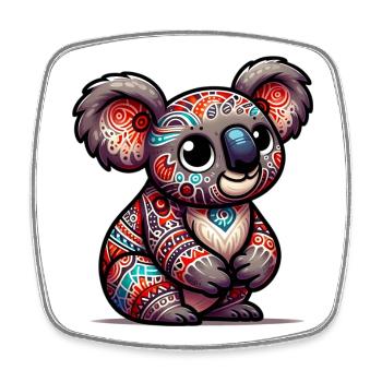 Koala - Viereckiger Kühlschrankmagnet - Weiß - Vorne
