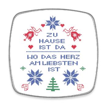 Family, Christmas - Square fridge magnet - white - Front