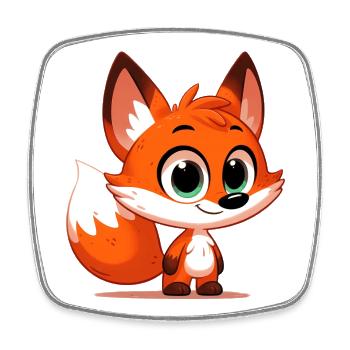 Fuchs - Viereckiger Kühlschrankmagnet - Weiß - Vorne