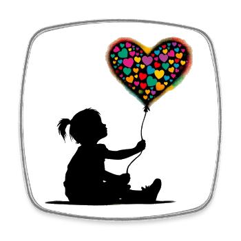 Amour du cœur - Magnet carré - blanc - Devant