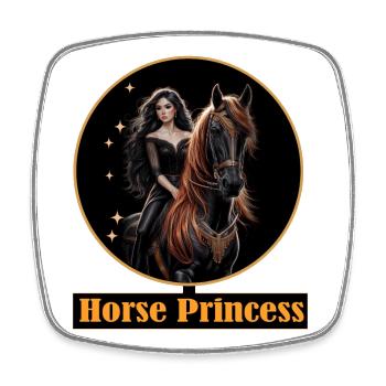 Princesse du cheval : Cavalier de nuit - Magnet carré - blanc - Devant