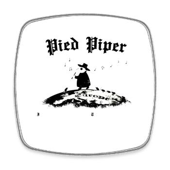Pied Piper (Black Death VI) - Viereckiger Kühlschrankmagnet - Weiß - Vorne
