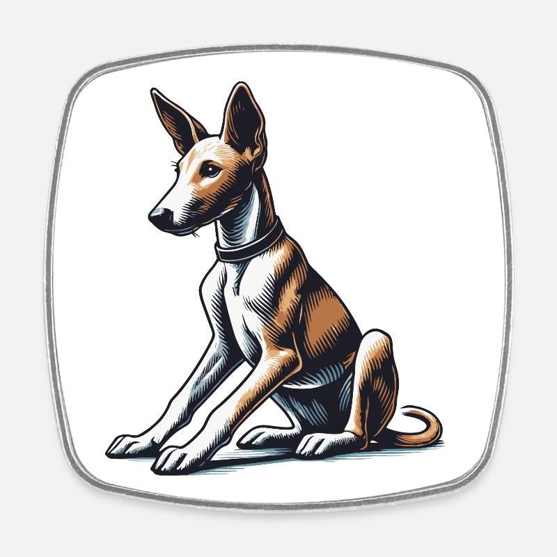 Podengo Português - Square fridge magnet - white