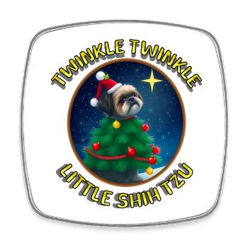 Twinkle Twinkle Little Shih Tzu - Square fridge magnet - white - Front