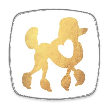 Heart Poodle Gold Dog Love Love Dog Breed - Square fridge magnet - white - Front