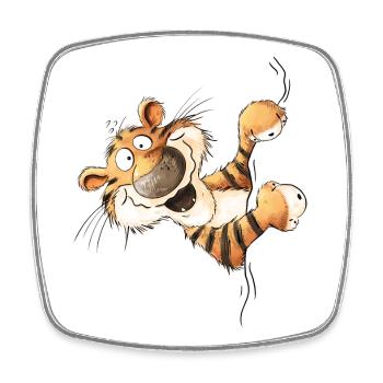 Look Look Tiger Wild Animal Big Cat - Square fridge magnet - white - Front