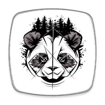 Pandakopf im Comicstil – Wald & Natur Illustration - Viereckiger Kühlschrankmagnet - Weiß - Vorne