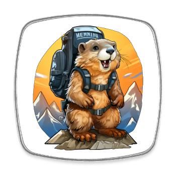 Marmottes Alpinistes / Randonnée Marmottes - Magnet carré - blanc - Devant
