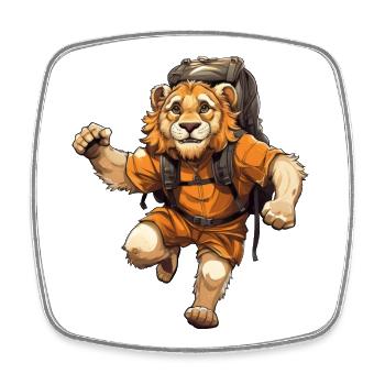 Leo Randonnée / Alpiniste Lion - Magnet carré - blanc - Devant