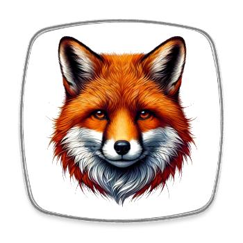 Fox - Square fridge magnet - white - Front