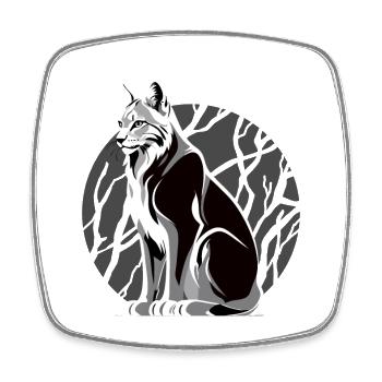 Luchs - Viereckiger Kühlschrankmagnet - Weiß - Vorne