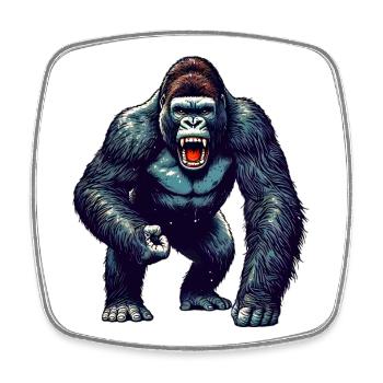 Gorilla - Viereckiger Kühlschrankmagnet - Weiß - Vorne