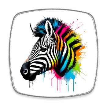 Zebra - Viereckiger Kühlschrankmagnet - Weiß - Vorne