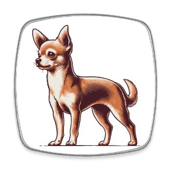 Chihuahua - Viereckiger Kühlschrankmagnet - Weiß - Vorne