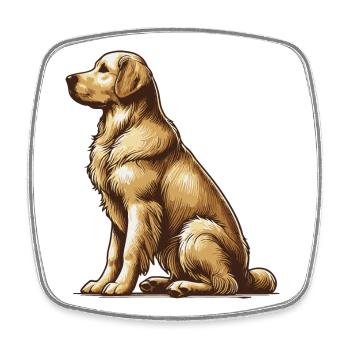 Golden Retriever - Square fridge magnet - white - Front