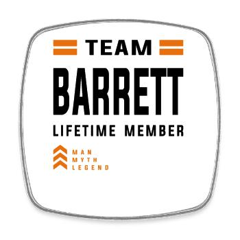 Team Barrett Lifetime Member Funny Name Barrett - Square fridge magnet - white - Front