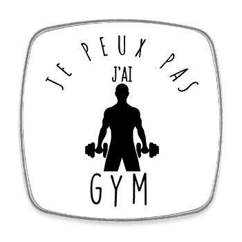 Ich kann nicht, ich habe ein Fitnessstudio. - Viereckiger Kühlschrankmagnet - Weiß - Vorne