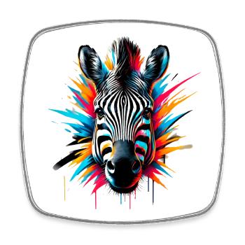 Zebra - Square fridge magnet - white - Front