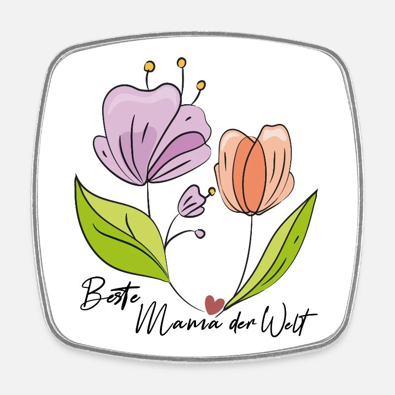 beste Mama der Welt - Viereckiger Kühlschrankmagnet - Weiß