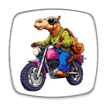 Camel Motorcycle - Square fridge magnet - white - Front