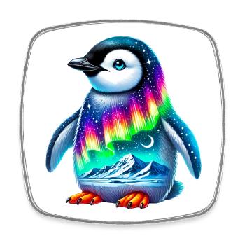 Pingouin - Magnet carré - blanc - Devant