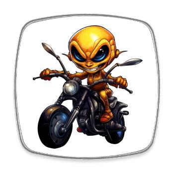 Ants Motorcycle / Motorcyclist Ant - Square fridge magnet - white - Front