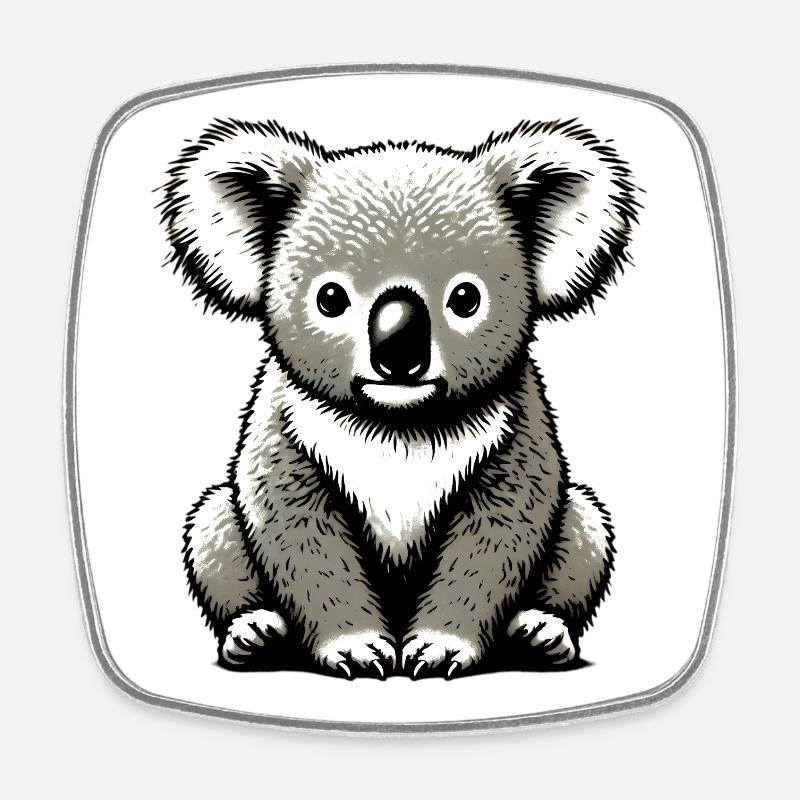 Koala - Viereckiger Kühlschrankmagnet - Weiß