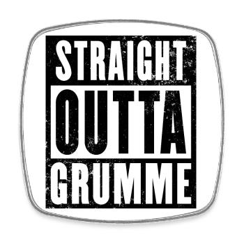 Straight outta Bochum Grumme Ruhrpott Ruhrgebiet - Viereckiger Kühlschrankmagnet - Weiß - Vorne