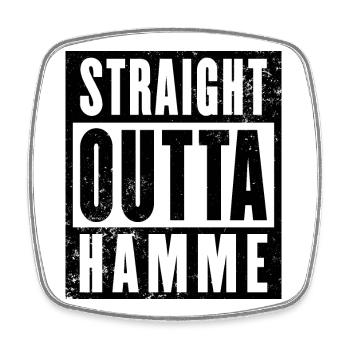 Straight outta Bochum Hamme Ruhrpott Ruhrgebiet - Viereckiger Kühlschrankmagnet - Weiß - Vorne