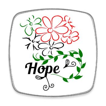 Hope Hoffnung - Viereckiger Kühlschrankmagnet - Weiß - Vorne