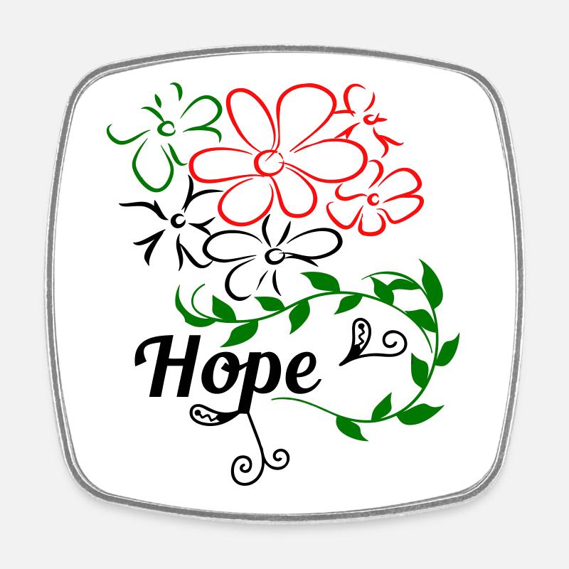 Hope Hoffnung - Magnet carré - blanc