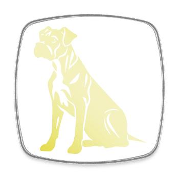 Boxer Dog Silhouette - Square fridge magnet - white - Front