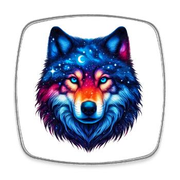 Wolf - Viereckiger Kühlschrankmagnet - Weiß - Vorne