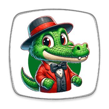 Crocodile Russian in Russian Russian Crocodiles - Square fridge magnet - white - Front