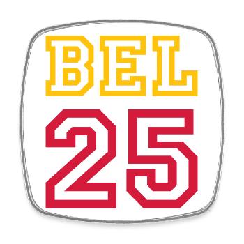 BELGIUM Belgium 2025 - Square fridge magnet - white - Front