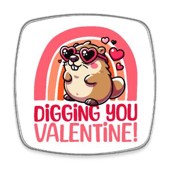 You're great, Valentin – Cute Groundhog Design - Square fridge magnet - white - Front
