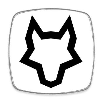 LOGO des Wolfes - Viereckiger Kühlschrankmagnet - Weiß - Vorne