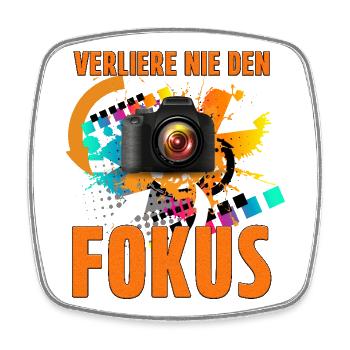 Verliere nie den Fokus - Viereckiger Kühlschrankmagnet - Weiß - Vorne