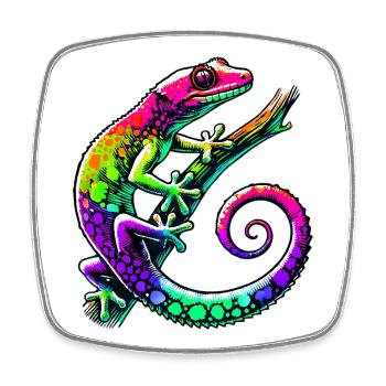 Gecko - Square fridge magnet - white - Front