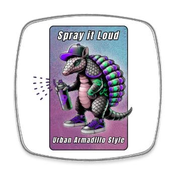 Spray it Loud – Urban Armadillo - Viereckiger Kühlschrankmagnet - Weiß - Vorne