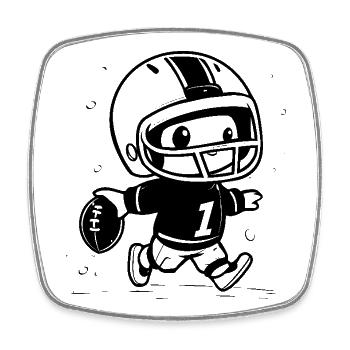 Little football player - Square fridge magnet - white - Front